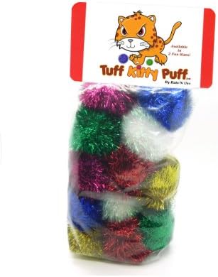 Tuff Kitty Puff Jumbo Sparkle Ball Cat Toy - 12pak