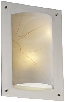 3form - Rectangle emoldurado Scona de parede de 4 lados - Níquel escovado - folha fóssil - LED