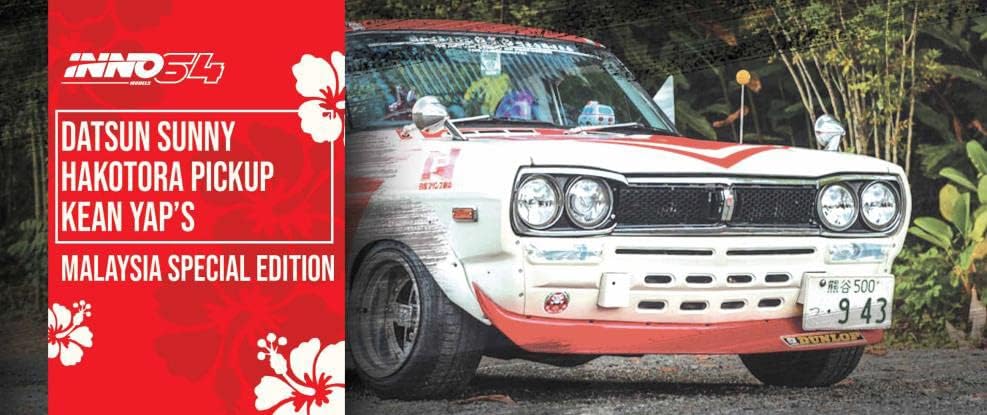 Sunny Hakotora Caminhão RHD 19 Branca e vermelha Malásia Edição especial 1/64 Modelo Diecast