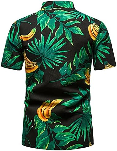 Camisa masculina Camisa de manga curta Casual impressão floral botão para baixo camisa havaiana Tops de blusa