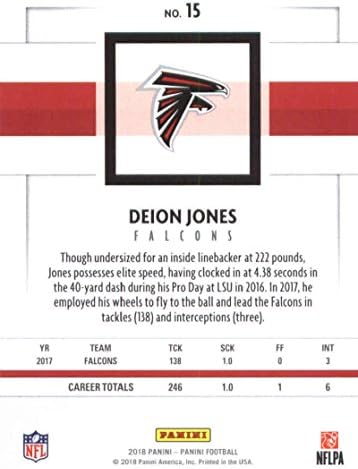 2018 Panini NFL Football 15 Deion Jones Atlanta Falcons Card
