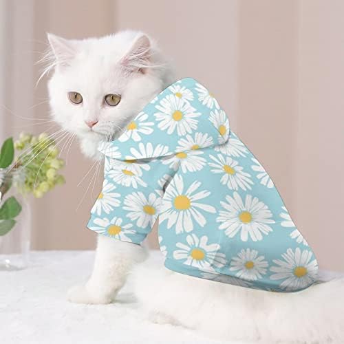Daisy Flower Pet Roupos de moda Camisa de cachorro Pet Sweater para pequenos cães médios Capuz de pulôver de