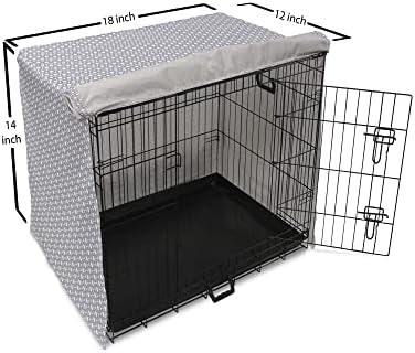 Ambesonne Modern Dog Crate Cover, abstrato Conceito Estrelas de ornamentos formas triangulares em design geométrico, capa de canil de estimação fácil de usar para cães pequenos cachorros gatinhos, 18 polegadas, teto azul e branco