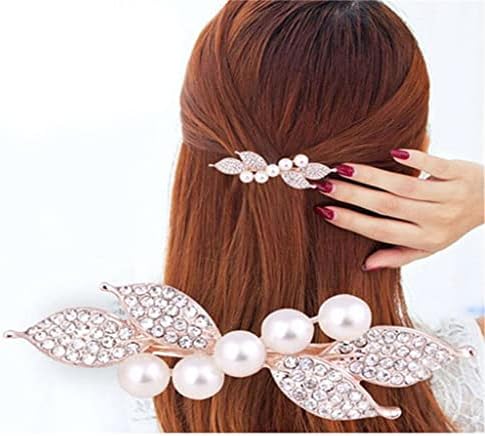 IMITAÇÃO feminina Cristal Hair Clip Lantejeira Faixa de cabelo com imitação de clipe Cabelo