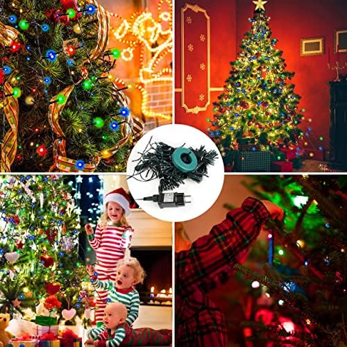 Luzes da árvore de Natal, 480 luzes de Natal LED, fácil de instalar 6,6 pés x 16 luzes de corda
