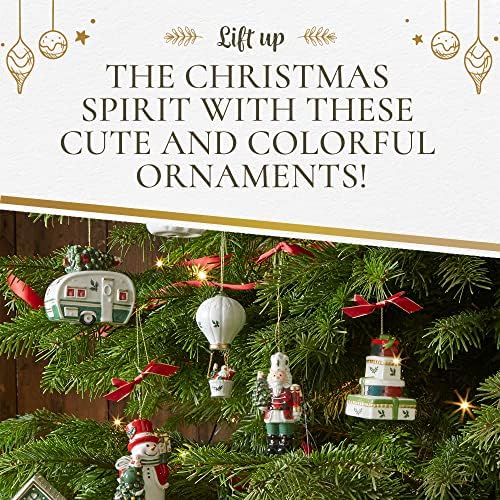 Spode Christmas Tree Collection Tartan Nutcracker com ornamento de árvores, mede a 4 polegadas, ornamento
