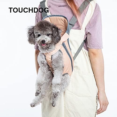 Touchdog Wiggle-Sack Designer de moda Frente e Backpack Dog Transport, SM, Pink