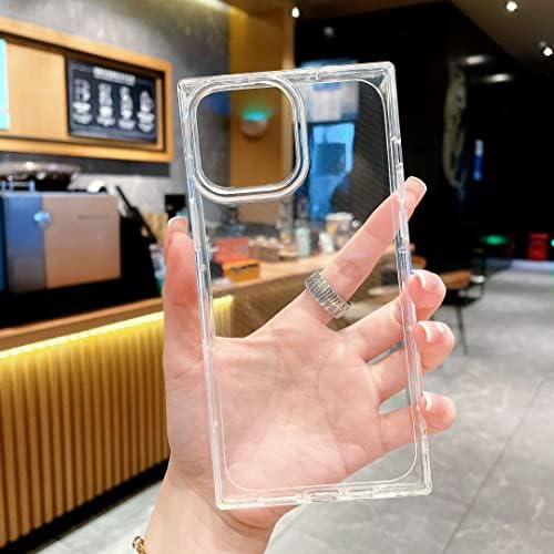 Caixa quadrada clara de Anhong compatível com o iPhone 14 Pro máximo 6,7 polegadas 2022, HD Limpar cantos aprimorados TPU Almofada, Caixa de TPU macia de absorção de choque