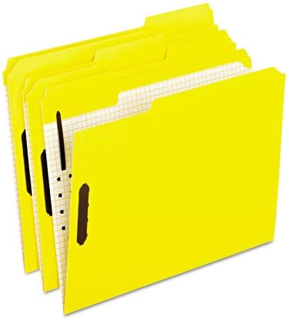 o Esselte Corporation O - pastas, 2 prendedores, corte de 1/3 de guia, letra, 50/bx, amarelo