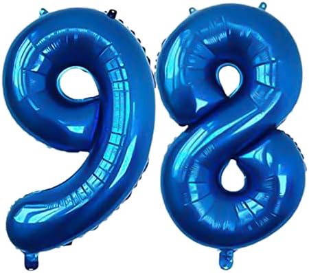 XLOOD Número 98 balões de 32 polegadas Alfabeto de balão digital de 32 polegadas 98 Balões de aniversário