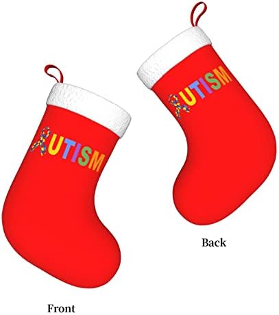 CutedWarf Autism Christma meias de Natal Decorações de árvores de Natal para presentes de festa de férias