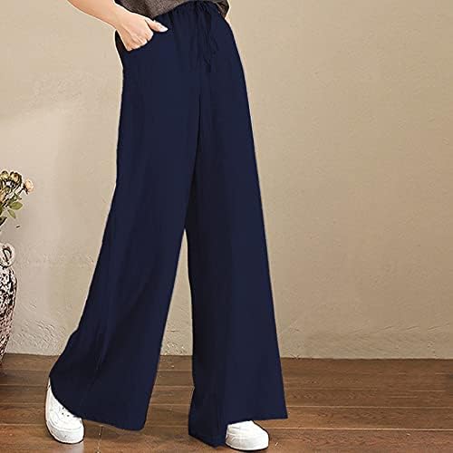 3x leggings para mulheres calças casuais com bolsos de cordão de cordilhão de algodão de algodão solto
