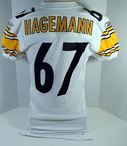 2004 Pittsburgh Steelers Hagemann 67 Jogo emitido White Jersey 46 DP21132 - Jerseys não assinados