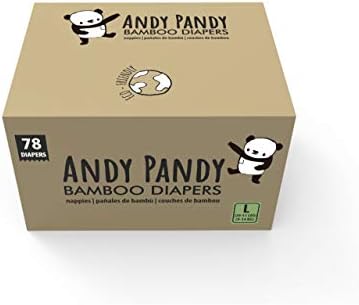 Andy Pandy Bamboo fraldas descartáveis, grandes, 20-31 libras, 78 contagem