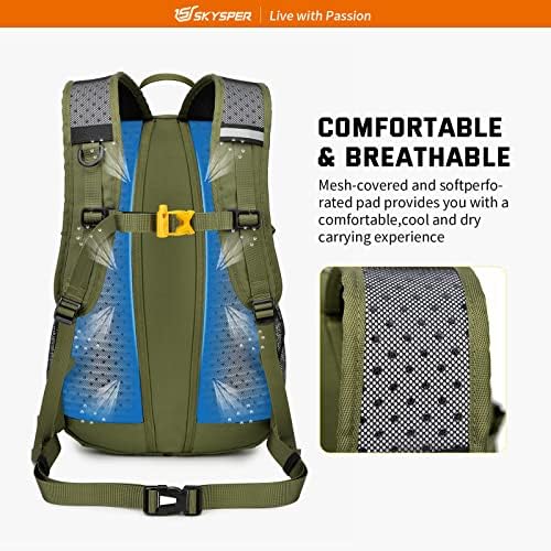 Skysper Small Hucking Daypack, 20l Lightweight Travel Macks Day Hike Pack com cinta para homens