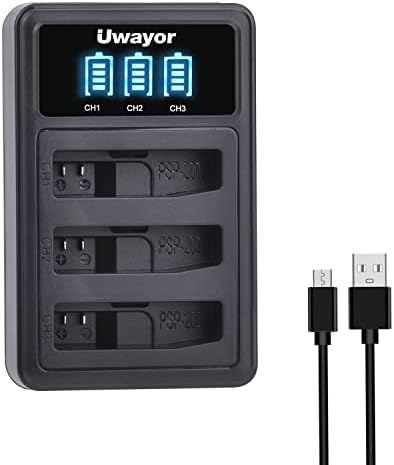 Estação de carregador de bateria Uwayor USB para Sony PSP-S110 Bateria PSP 2000 3000 Bateria com exibição de LED