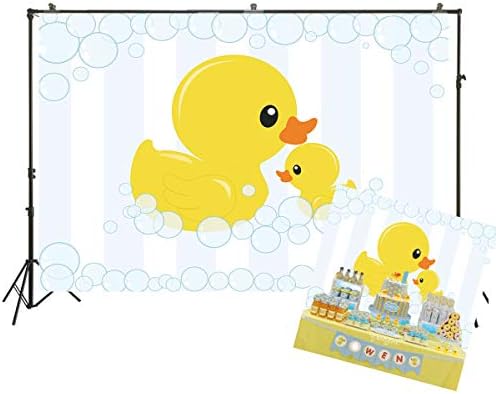 5x3ft fotografia background fofo pequeno pato amarelo tema de pano de bebê bolhas de pano de fundo decoração