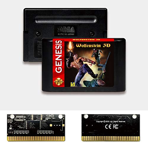 Aditi Wolfenstein 3D - USA Label Flashkit MD Electroless Gold PCB Card para Sega Genesis Megadrive Console