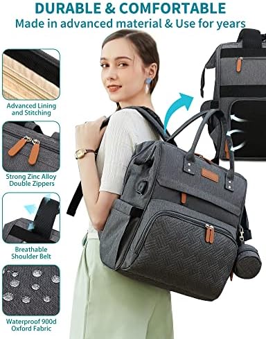 Backpack Backpack Conjunto-bolsa de fraldas grandes para 2 gêmeos infantis, 5 em 1 laptop multifuncional