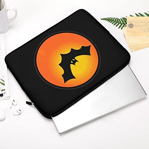 Halloween Bat Moon Compatível com MacBook HP Dell, Caixa de capa à prova d'água de manga de laptop fofa para homens, mulheres 12 polegadas