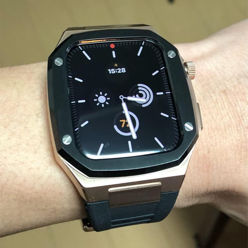 Cinta de borracha cnhkau para banda de relógio Apple 6 se 5 4 44mm kit de modificação de luxo para iwatch