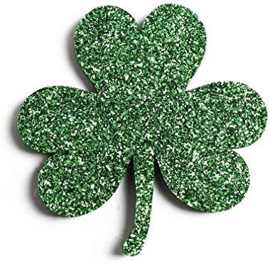 O Glitter Shamrock do dia de São Patrício sentiu que o trevo aplica decorações irlandesas de arremes verdes