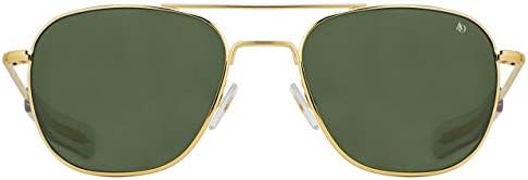 Óculos de sol originais da AO - lentes de nylon de aolite verde da Calobar - Templo Bayonet - 55-20-140