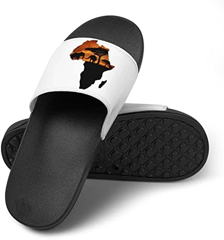 Sandálias de mapa do safari africano não deslizam chinelos de dedo do pé para massagem banho de