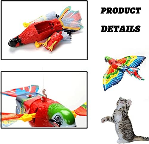 Toy Flying Bird Cat, brinquedo de gato interativo de pássaro simulado, brinquedo de estimação pendurada de pássaro voador simulado, brinquedo de estimação em rotação interessante pendurado