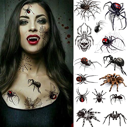 Tazimi 70 Spider Tattoos-3D Spider Web tatuagens falsas para homens homens crianças adultos