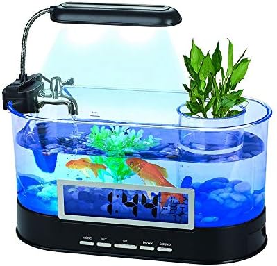 Decorações de tanques de peixes mrxfn mini aquário de peixes aquário com aquário USB com lâmpada