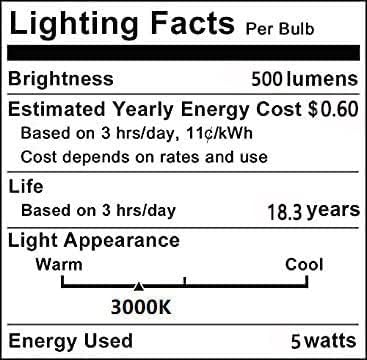 YDJOO LED COB Spotlight Bulbo 5W Bulbos de lâmpada de halogênio de 50W Bulbos de destaque equivalentes Bulbos brancos