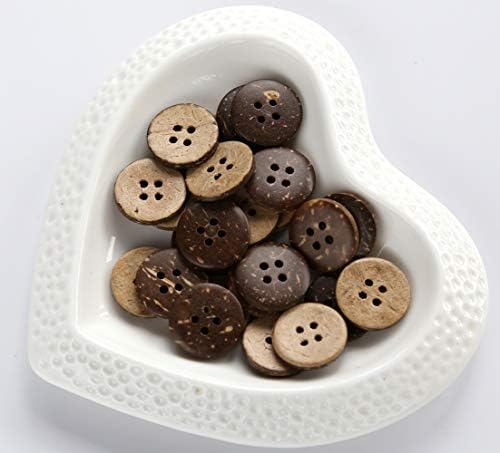 Botões de concha de coco Ganssia pequeno tamanho 1/2 polegada 4 orifícios botões de coco para costura