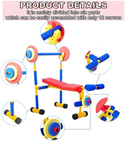 Banco de peso PHASFBJ Conjunto para crianças, equipamentos de exercício de exercícios para crianças, para