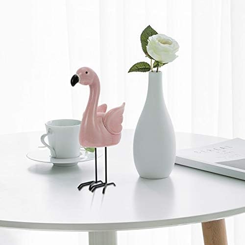 Besportble Home Decoration 2pcs Figuras de flamingo Figuras de porcelana de estátua de flaminagem Cerâmica