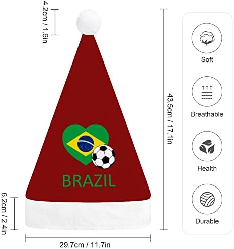Amo Brasil Soccer Chapéu de Natal Hat do Papai Noel Hats de Festas de Férias de Natal Funny Hats Para Mulheres/Homens