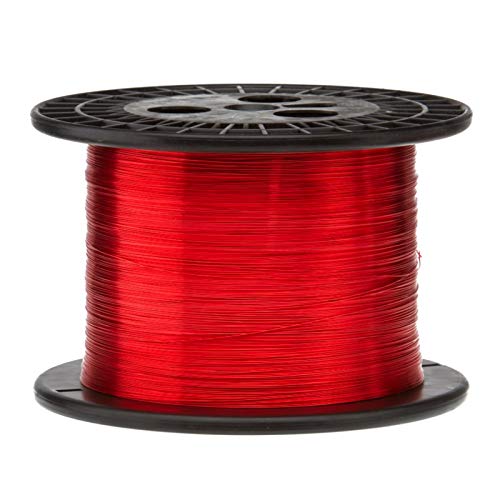 Fio de ímã, fios de cobre esmaltados pesados, 25 awg, 5,0 lb, 4961 'comprimento, 0,0199 diâmetro, vermelho