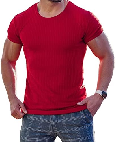 Camisetas musculares de alongamento masculino fitness slim equipado camiseta longa rouy rount malha de malha curta