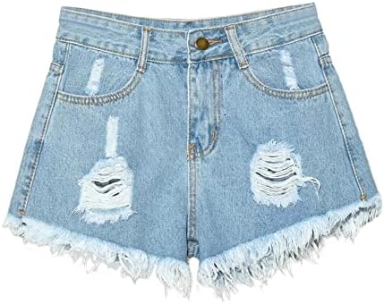 Miashui 20w Calça feminina Mulheres rasgadas de cintura alta calça jeans Jean Jean Bell Bottom Pants for Women