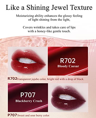 Colorkey Lip Gloss Mirror Series, brilho labial hidratante com óleo essencial, tonalidade labial