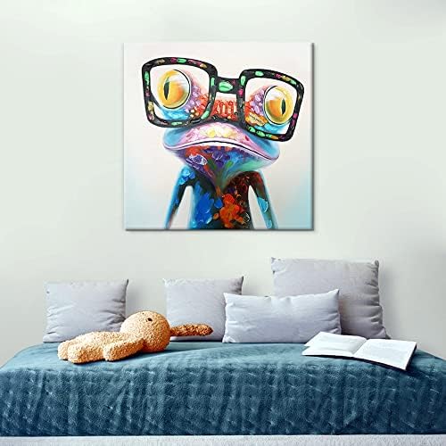 Artes de sete artes de parede Arte de parede com óculos coloridos de tela engraçada pinturas de animais Poster