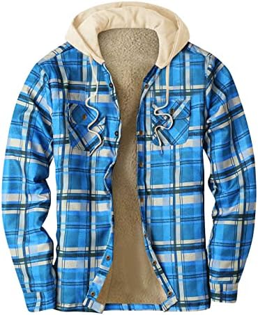 O outono masculino e o inverno de bolso xadrez acolchoado de camisa solta casacos de casacos masculinos 3x
