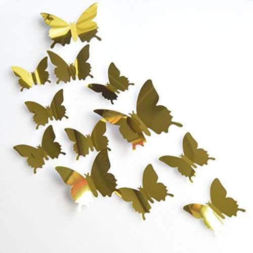 Nuobesty 60pcs espelhos diy borboleta 3d adesivos de parede de borboleta de borboleta decalques decalques