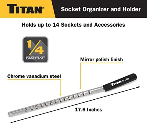 Titan 66000 Organizador de soquete de tração de 1/4 de polegada