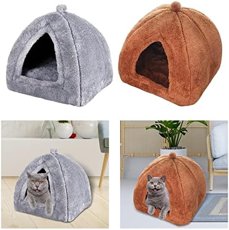 Cama de gato Baoblaze Sleep Sleep Warm Calming Calming Cushion House com parte inferior sem deslizamento