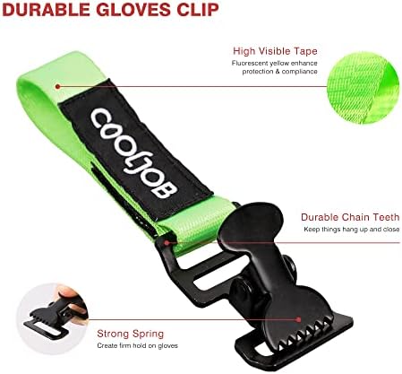 Cooljob 12 pares com luvas de trabalho de segurança revestidas com poliuretano, 2 PCs Glove Holder Clip Grabber