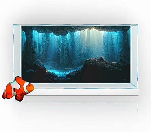 Adesivo de fundo de aquário, caverna subaquática HD Printing Wallpaper Tank Decorações de cenário