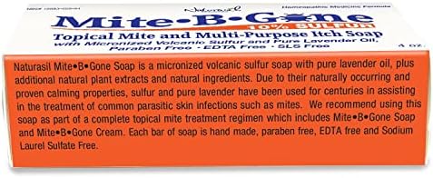 MITE-B-GONE 10% Sopa de enxofre alívio da coceira para picadas de insetos, acne, coceira e vermelhidão