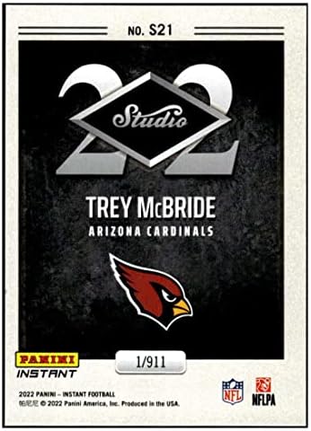 Trey McBride RC RC 2022 Panini Instant Studio Rookie /911S21 Cardinals NM+ -MT+ NFL Football