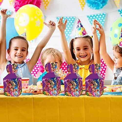Mezitz 12pcs Super Brothers Birthday Party Supplies Kids Party Treat Boxes Candy Gift Bags Favors Party Favor para